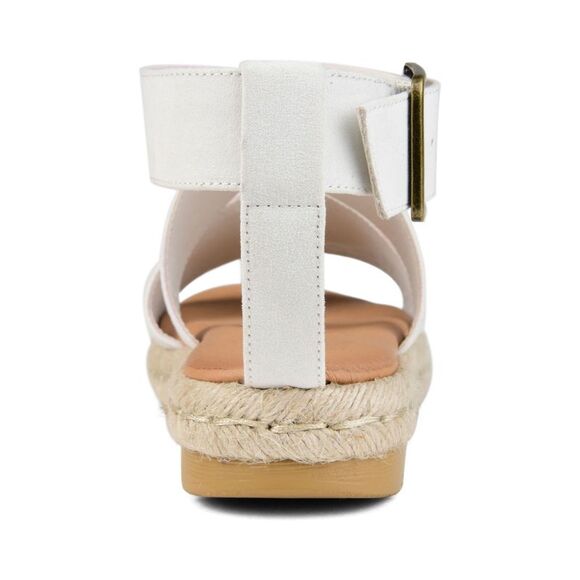 JOURNEE COLLECTION Womens White Strappy Trinity Round Toe Espadrille Shoes 6.5 M - Picture 2 of 4